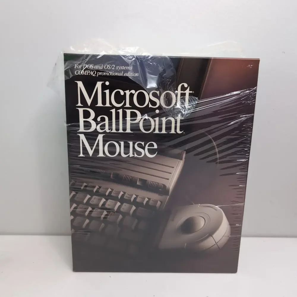 Vintage Microsoft Ballpoint Mouse 1.0 1990 9-pin Serial New (plastic is damaged)